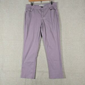 City Blues Womens Purple Eco-Friendly Straight Leg Stretch Denim Pants Sz 14/32